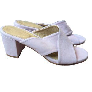 Poppy Barley Leather Mules | Pale Lilac Block Heel | Luxe Comfort